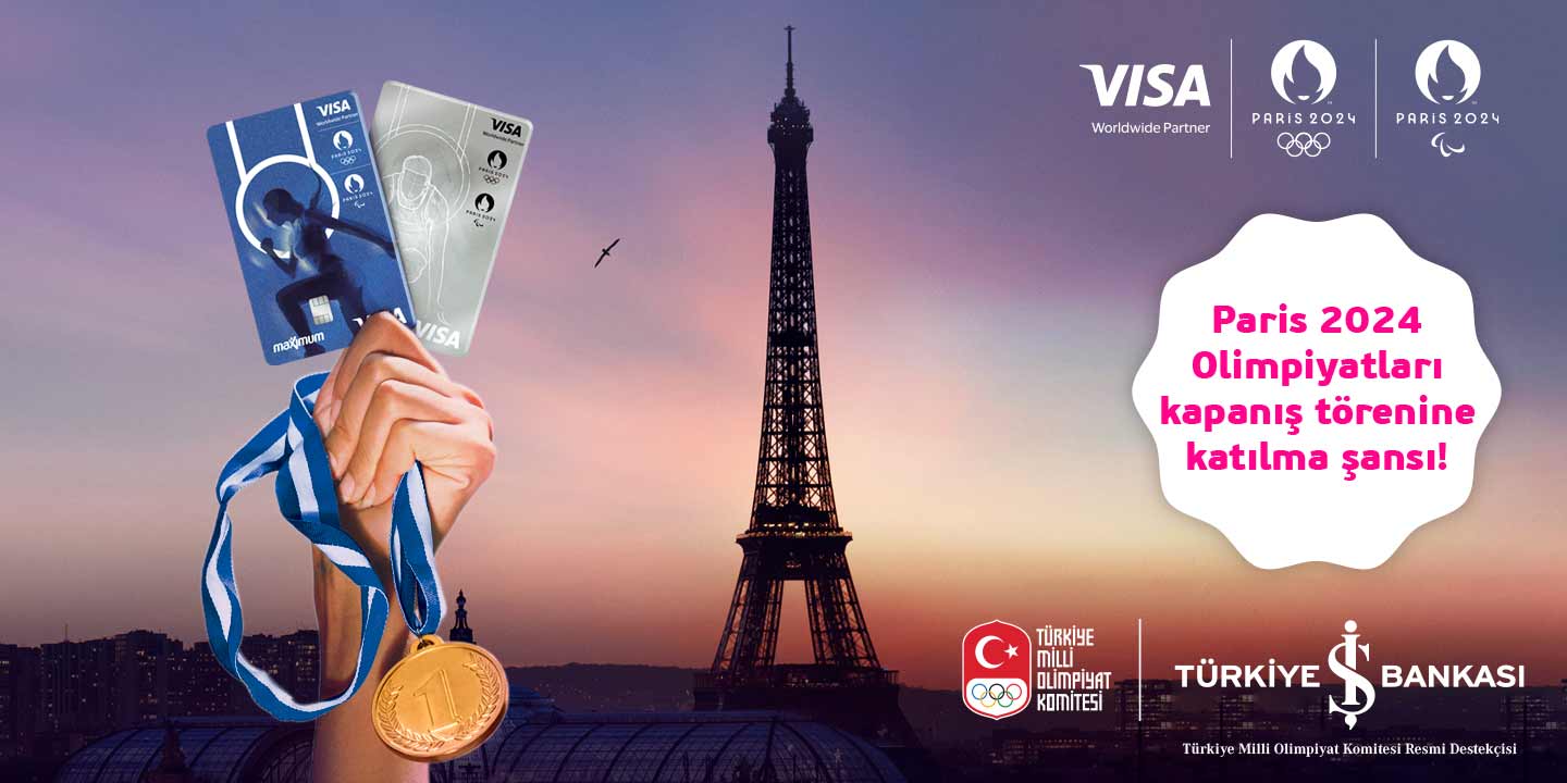 VISA logolu Bireysel Kredi Kartınızla Paris 2024 Olimpiyatlarına gitme ayrıcalığı!