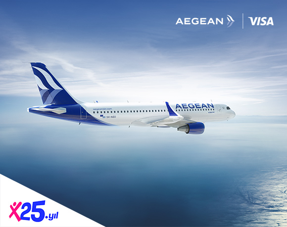 İş Bankası Visa logolu bireysel kredi kartları ile Aegean Airlines’tan yapacağınız uçak bileti ödemelerinde %20 indirim fırsatı!